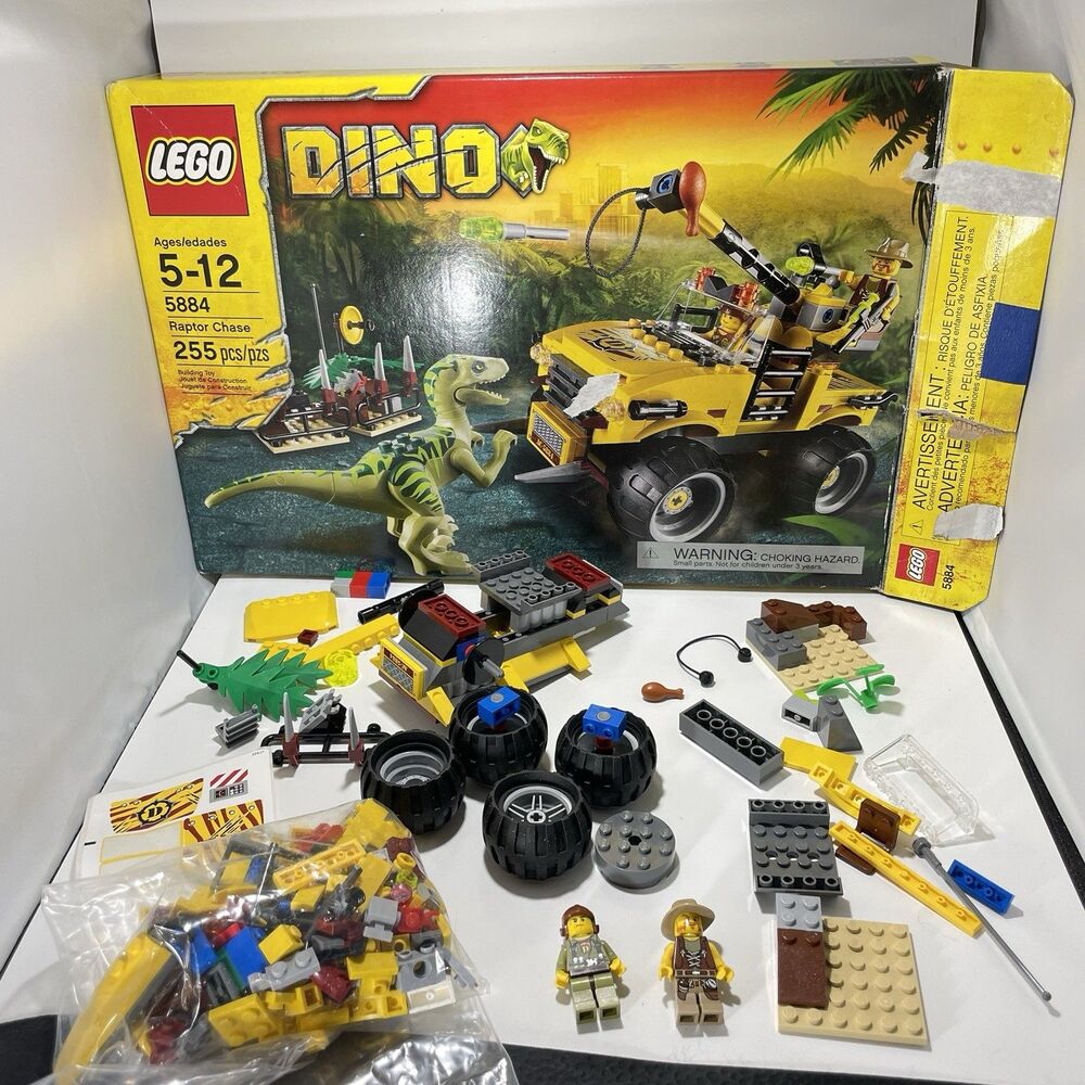 LEGO Dino 5884 Raptor Chase Incomplete Mini Figures Box Manual *NO Dino*